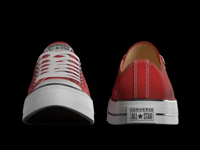 Converse Shoes - All Star Classic - Red - High Quality 3D Model 3D model