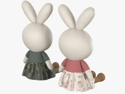 Stuffed Animal Bunny Rabbit Doll 3D model
