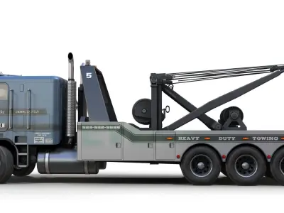 Freightliner Holmes tow truck Low-poly 3D model