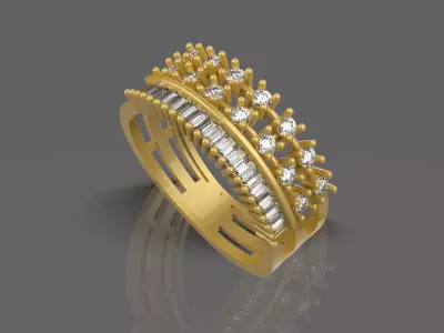 Diamond Engagement Women Ring 3D print model