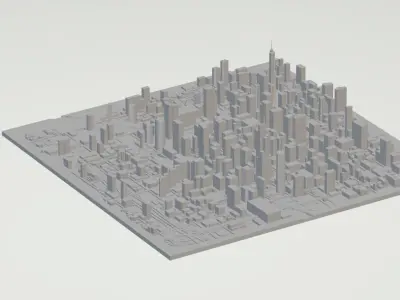 Chicago City Low-poly 3D model