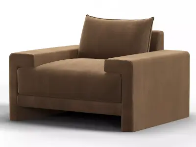 Camden Rye Velvet Chair 3D model