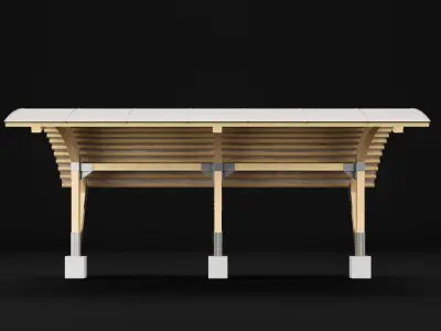 Woden carport 3 3D model