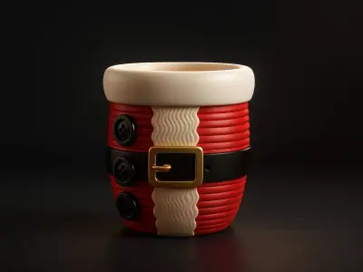 Santa Suit Christmas Planter Pot Festive Holiday Decoration 3D print model