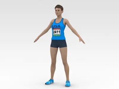 Athletic Runner 3D model buy