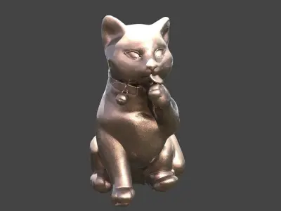 Cat Statue 3 stylized   3D model