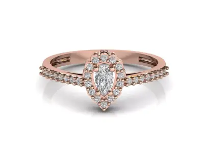 STL 3DM Print Ready Women Diamond Ring Lightweight Printable  3D print model 87