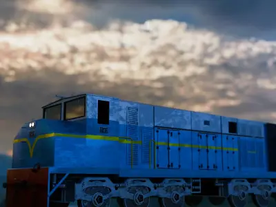 Realistic 3D Train Model  for Animation and Games Low-poly 3D model