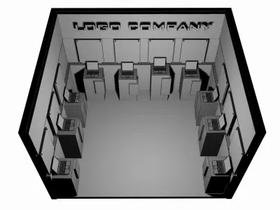  Booth Exhibition Stand a14c 3D model