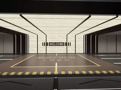 Modern Luxury Car Park - Garage Low-poly 3D model