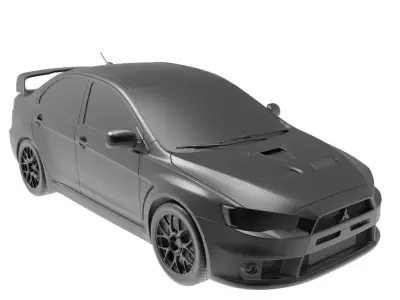 Mitsubishi Lancer Evolution 2015 Low-poly 3D model