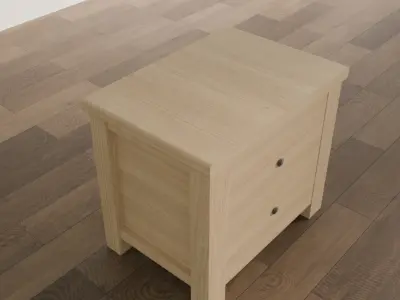 Classic Light Wood Nightstand Low-poly 3D model