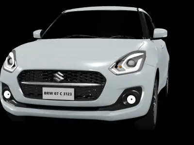 Animated White Swift  Low-poly 3D model