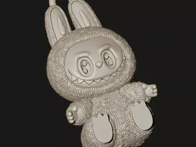 LABUBU PENDANT HOLLOW AND MONOLITHIC 3D print model