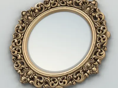 Round mirror frame 001 3D model