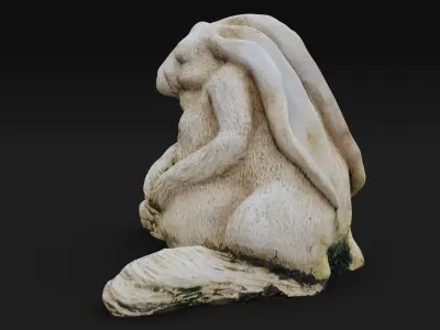 Hare Rabbit Statue Photoscan Low-poly 3D model