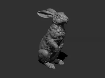 Hare sitting  3D print model