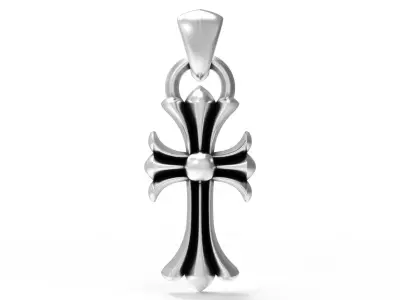 Chrome Hearts pendant cross necklace 3D print model