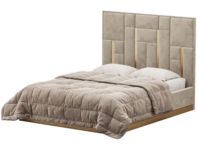 White And Gold BED 3D model