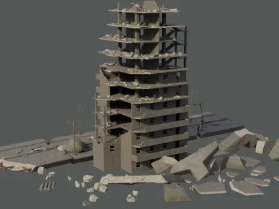 Post-war Building Free 3D model