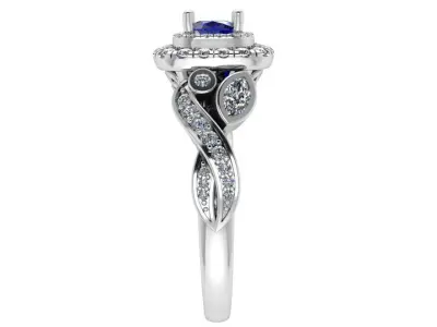 Square Halo Split Shank Ring 4019 3D print model
