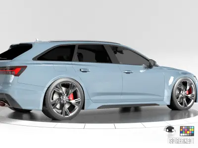 Audi RS6 -Rigged and Render Ready-unreal-vray-redshift 3D model