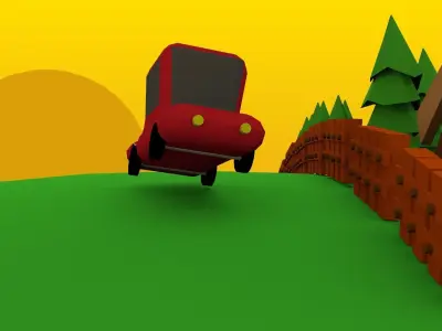 car animation Low-poly 3D model