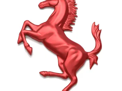 Ferrari horse logo 01 3D print model
