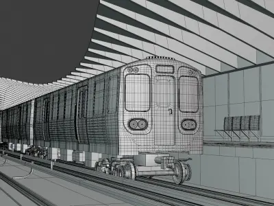 Chicago metro station 3D model