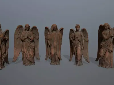 angels statue of angel 3D Model Collection