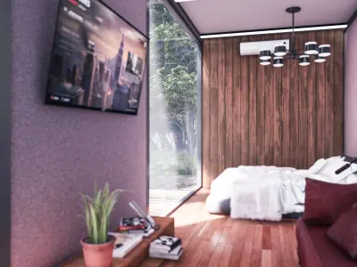 40ft container box cabin 3D model