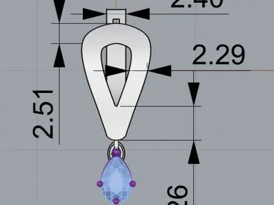 Diamond earrings 3D print model