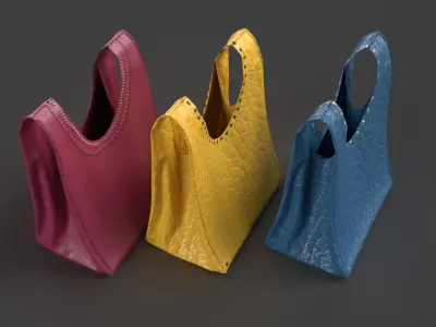 cowhide handbag 3D model
