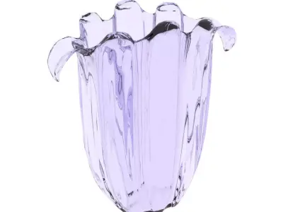 Glass tulip vase 3D model