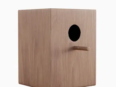 Wooden Birdhouse B 02 3D model