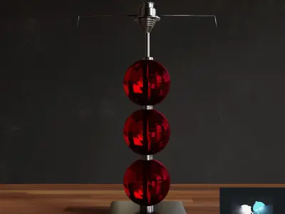 Red Night Table decorative Lamp 3D Model Free 3D model