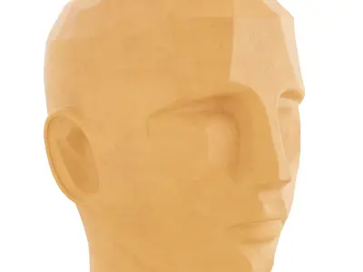 Male head figurine 3D model