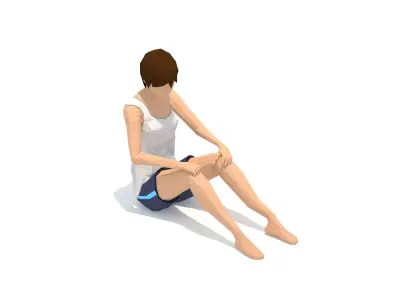 Staff Pose Yoga Exercise Woman Animation Low-poly 3D model
