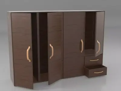 3D Wooden Cabinet Free 3D model
