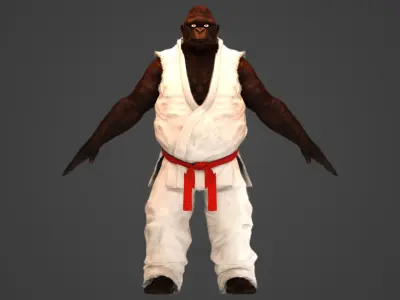 Gorilla Karateka Ape 3D model