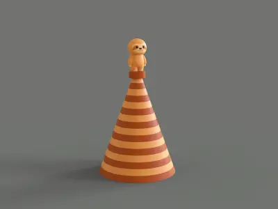 Birthday Hat - Colorful Party Decoration Prop 04 Low-poly 3D model