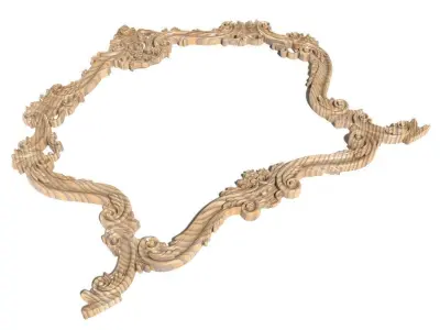 Frame-026 gold ornate frame 3D model