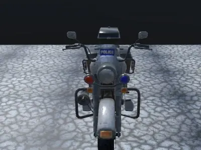 Police Bike Low-poly 3D model