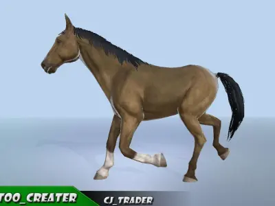 Horse Rigged-Animated 3D Model 3D model