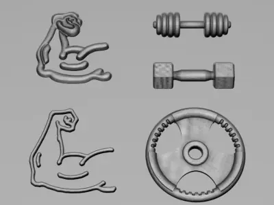 Gym equipment and symbol Free 3D print model