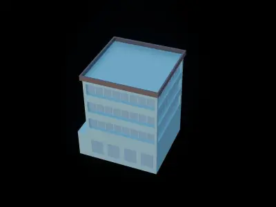 Low Poly Building 3D Model Free low-poly 3D model