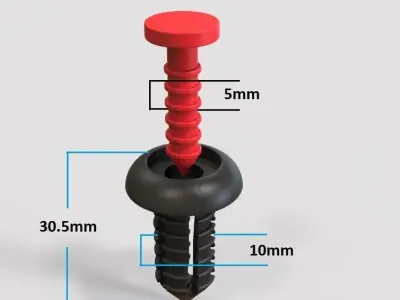 Push Retainer Blind Rivet 3D print model