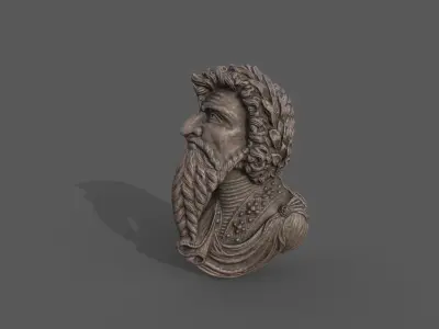 relief Portrait of an Emperor Low-poly 3D model