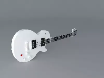 White Les Paul guitar Free 3D model