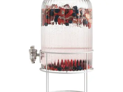 Refreshing lemonade with berries 3D model